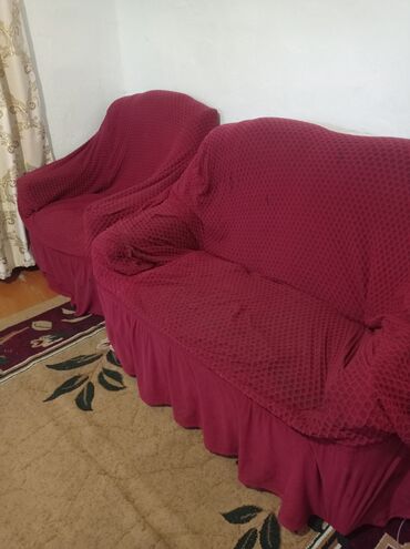 диван в комплекте с креслами: Б/у