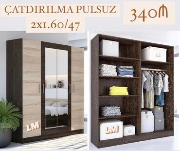 i̇şlənmiş dolab: *Çatdırılma+quraşdırılma xidməti şəhər daxili pulsuz* 📌 *Dörd qapılı