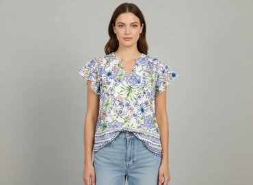 bluzki na krótki rękaw damskie: F&F, Women's blouse, size L