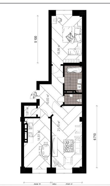 Продажа квартир: 2 комнаты, 72 м², Элитка, 10 этаж, ПСО (под самоотделку)