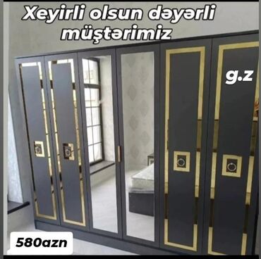 6 qapili dolablar: *Dolab 6 qapılı 580Azn* ✔️İstehsal Rusiya Laminat 18/lik qalınlıqda