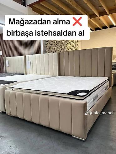jale mebel: Yeni, İkinəfərlik çarpayı, Bazasız, Matras ilə — 1
