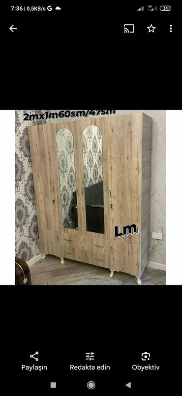 Dolablar: Yeni, Açılan, 3 qapılı Düz dolab, Şifonyer, Azərbaycan — 7