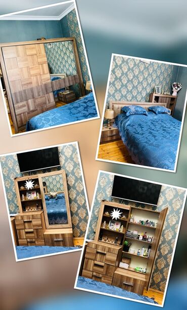 кух гарнитур бу: Двуспальная кровать, Шкаф, Трюмо, 2 тумбы, Б/у