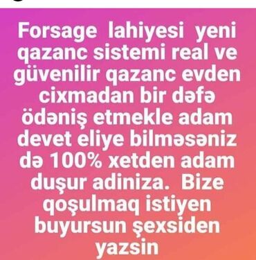 Çox gözəl bir proyektə dəvət edirəm sizləri əlavə məlumat üçün yaza b