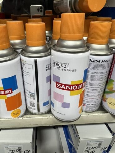 балон краска: Аэрозольная краска Sanio для ручного нанесения. Подходит для различных