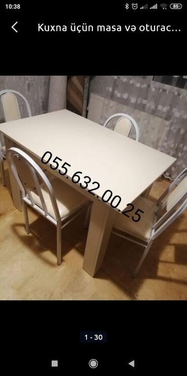 Bağ, çöl masa və oturacaq dəstləri: Yeni, Künc masa, Açılmayan, Stullar ilə, Taxta, Azərbaycan — 14