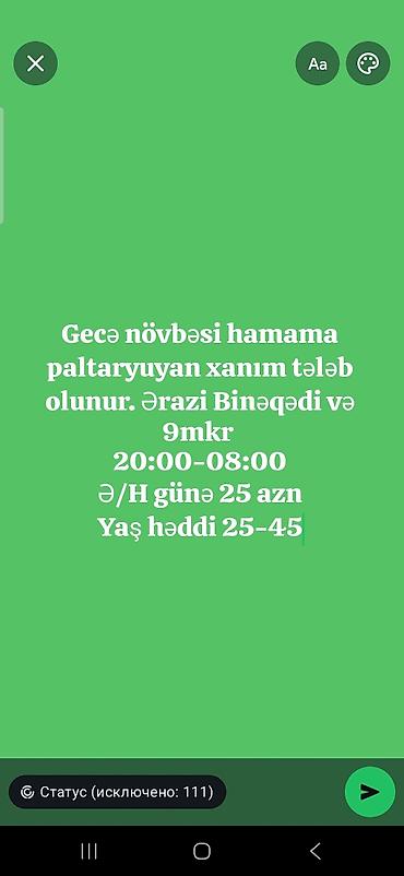 dəmir işi: Camaşırçı tələb olunur, 30-45 yaş — 1