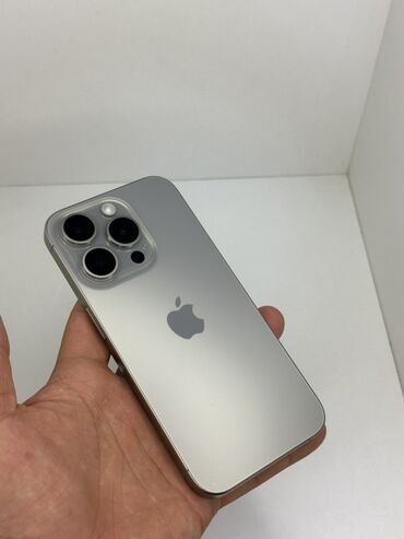 списанный айфон бесплатно: IPhone 15 Pro, Колдонулган, 128 ГБ, Natural Titanium, 100 %