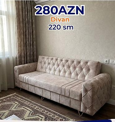 divan temizleyen aparat: Divan – 220 sm Qiymət: 280 AZN (şəkildə göstərilib) - Rəng: açıq bej — 1