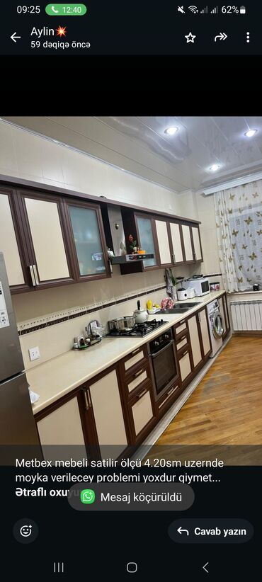 Stullar: Metbex mebeli satilir ölçü 4.20sm uzernde moyka verilecey problemi