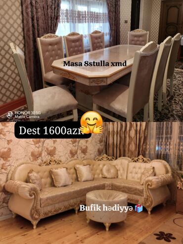 Divan və kreslo dəstləri: Künc divan və masa desti yeni