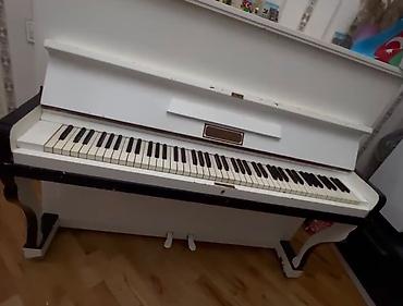 Музыкальные инструменты: Upright (dik) pianino – klassik ağ rəngdə, qara detallarla. - Tam — 3