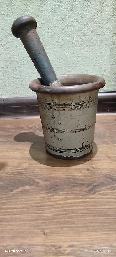 dərs ləvazimatları: Antik hava və dibçəkli həvəng (havan) dəsti - Material: ağır, möhkəm — 1
