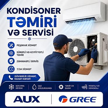 aux inverter kondisioner: Təmir, Split kondisionerlər, Quraşdırılma, Zəmanətlə — 1