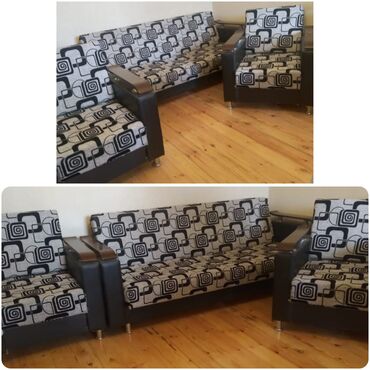 Ev üçün digər mebel: İşlənmiş, Divan, 2 kreslo, Bazalı, Açılan