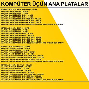 Ana platalar: Kompüter üçün Ana Platalar ⭐DDR3 LGA 1155 Asus H61 M-E (İşlənmiş) - 40 — 2