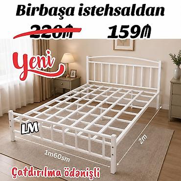 Çarpayılar: Metal çarpayı karkası – Yeni - Birbaşa istehsaldan - Ölçü: 160 sm x — 1