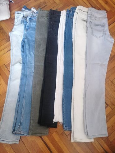 pantalone sa širokim nogavicama: Jeans, High rise, Ripped