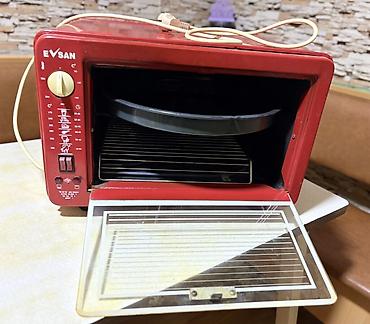 mini pec: EVSAN elektrik mini soba - Rəng: qırmızı, şüşə ön qapı və yuxarıda — 2