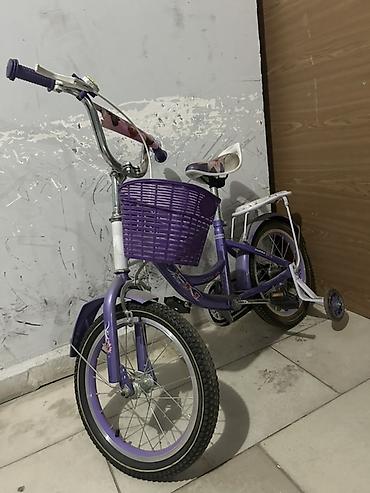 velosiped sepi: Uşaq velosipedi – bənövşəyi-ağ rəngli - Təkər ölçüsü: təxminən 16 — 2