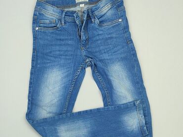 Jeansowe: Spodnie jeansowe, Pocopiano, 10 lat, 140, stan - Dobry