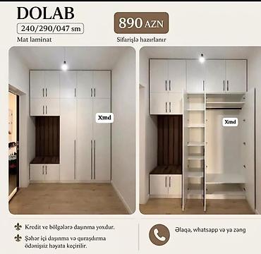 Düz dolab, Dəhliz üçün, Qarderob, Açılan, Korpuslu, 6 qapı