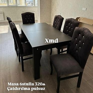 Masa və oturacaq dəstləri: Masa və 6 stul dəsti - Komplekt: 1 yemək masası + 6 ədəd stul - — 11