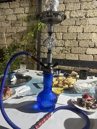 puff oda 7000: Nərgilə dəsti – mavi şüşə kolba və metal gövdə - Şüşə kolba: qalın — 2