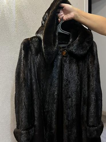 Шуба, Норка, Длинная модель, С капюшоном, M, XS, L