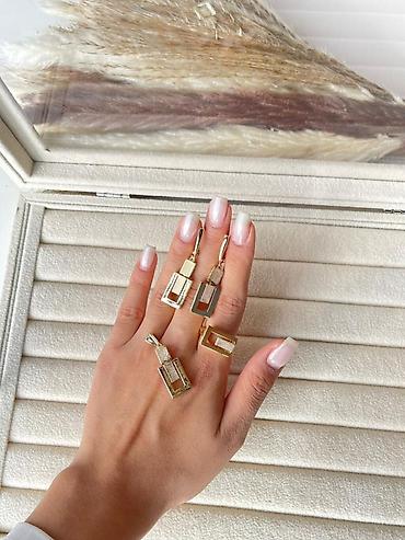 Bijuteriya dəstləri: Qadın zinət əşyaları dəstləri – müxtəlif modellər - Dördbuta (yonca) — 11