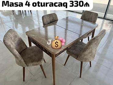 stullar lalafo: Mətbəx üçün, Yeni, Açılan, Dördbucaq masa, 4 stul — 1