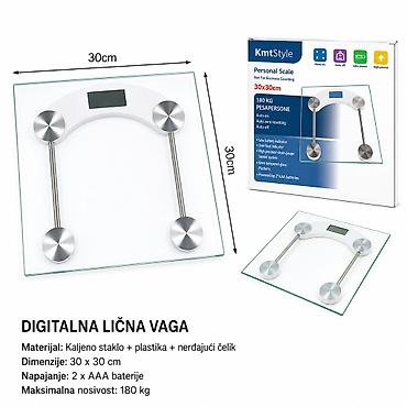 KMT Stakleni providni beli četvrtasta 5403114-A Digitalna lična vaga