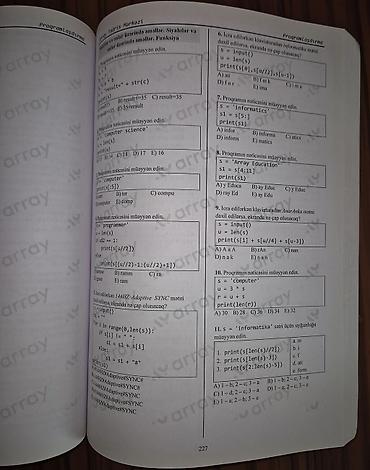 array test bankı pdf: Array – “Abituriyentlər üçün İnformatika test bankı” (Yenilənmiş nəşr — 3