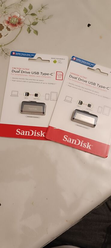 Другие аксессуары для компьютеров и ноутбуков: Sandisk Fləş kart usb+type c usb 3.1 sürət 150mb/saniyə