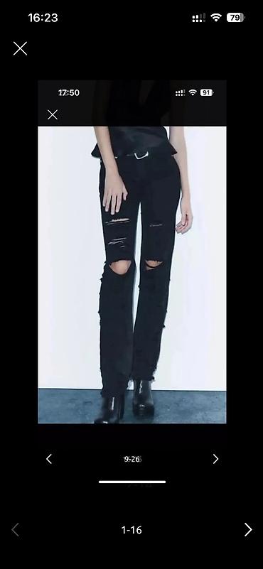 Video kasetlər: ZARA yırtıq detallı cins şalvar Dizlərdə və digər yerlərdə yırtıqlar — 1