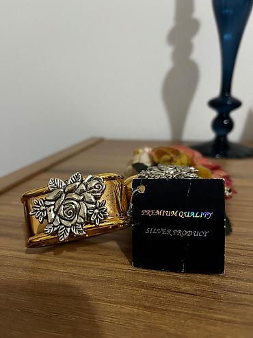 uzuk qabı: Gümüş detallı salfet üzükləri – Premium Quality Silver Product - — 1