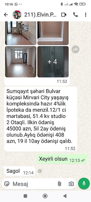 ev elanları: 2 otaqlı, Yeni tikili, 52 kv. m — 1