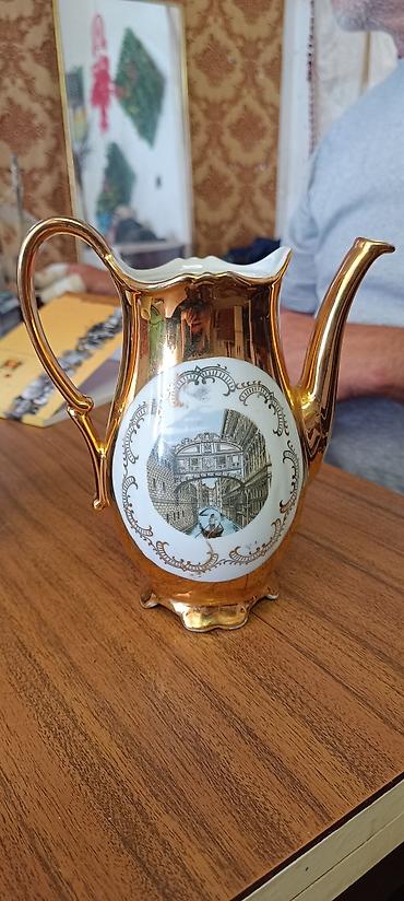 metalac džezve: Zlatna porcelanska kafena/čajna posuda – Bavaria - Materijal: fini — 1