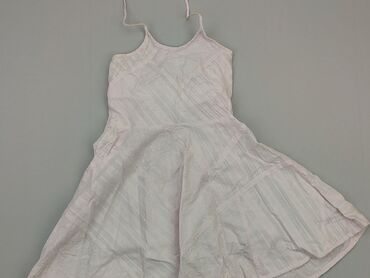 biała lniana sukienka: Sukienka, Next, 10 lat, 134-140 cm, stan - Dobry