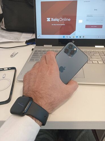 işlənmiş telefonlar ayfon: IPhone 12 Pro, 128 GB, Blue Titanium, Face ID