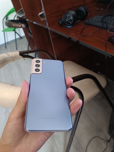 цум телефон: Samsung Galaxy S21 5G, Колдонулган, 256 ГБ, түсү - Кызгылт көк, 1 SIM