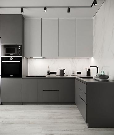 silver kitchen: Кухня от 9 000 сом/м² | 3D проект бесплатно Премиальная мебель от — 1