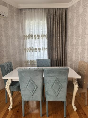 Stullar: Qonaq otağı üçün, Açılan, Dördbucaq masa, 6 stul
