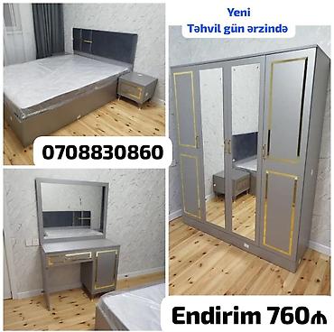 balaca masa: Yataq otağı dəsti Tərkibi: - Yataq çərçivəsi və başlıq - 2 qapılı — 1