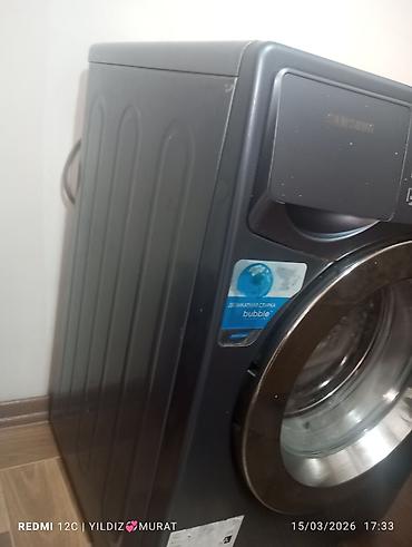 gundəlik maşınlar: Samsung paltaryuyan maşın – ön yükləməli, metalik boz rəng. - — 2