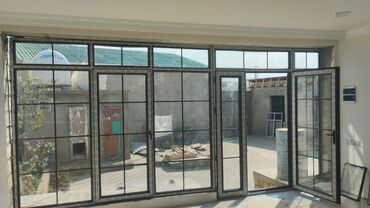 Plastik pəncərələr: Yana siyirmeli plastik qapı pəncərə Plastik və Alüminium Qapı Pəncərə — 5