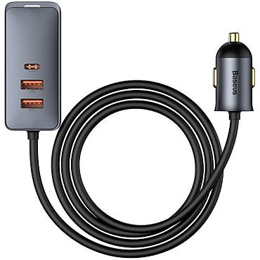 tab s10: Baseus Multi-Port Car Charger 120W 2USB + 2Type-C (Uzatma kabeli ilə) — 1