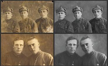 ремонт фото: Реставрация старых фотографий без ИИ. Царапины, заломы, рваные края — 4