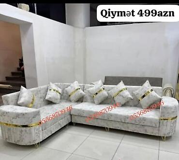 gence kreslo: Künc divan, Qonaq otağı üçün, Parça, Bazalı, Açılan, Kitab — 3